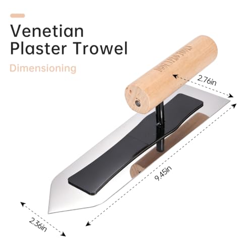 3-Pack Stainless Steel Venetian Plaster Japanese Finishing Trowels - Professional Art Paint & Plastering Hand Tools for Smooth Polished Walls