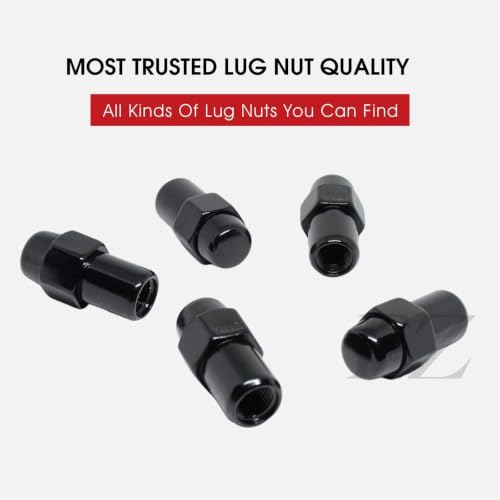 Cragar Standard Mag Lug Nut 1/2"-20 Black with Chrome Center Washer Set of 20 Pcs 1/2"