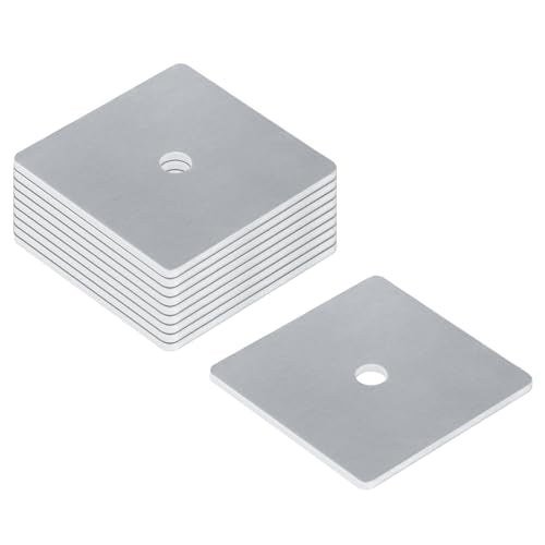 10 PCS 3" Aluminum Flat Plate Square Washer for 3/8" Bolt Strut Channel (Pack of 2) 3"x3" (Pack of 2)