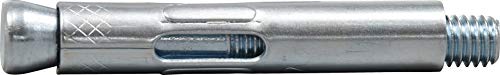 Hillman Sleeve Anchors, 1/2in x 3in, 12 Pack, Silver Zinc 1/2" x 3" 12-Pack