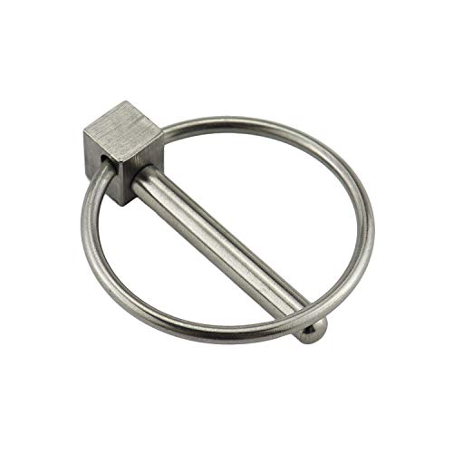 Stainless Steel 316 Lynch pins Linch Pin Dia 6.1mm(1/4In) x L 43.5mm(1-2/3in) with Ring 4 Pack 4 PCS