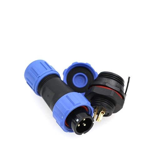 SP13 3 Pin Waterproof IP68 Housing Recessed Plug Weipu Round Cable Connector 13A 250V for Solar Audio Visual System 3Pin Set Panel Mount - Male and Female