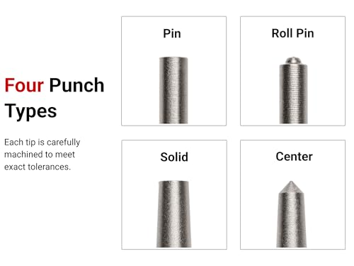 TEKTON Punch Set with Walnut Block (18-Piece) | 66564 | Made in USA 18-Piece