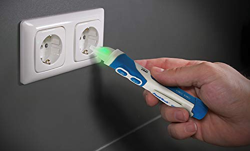PeakTech 1032 - Contactless AC voltage tester with LED signal lamp & vibration, 12 - 1000 V AC operating range, non-contact voltage tester, current tester, pen multimeter - 160 x 28 mm single