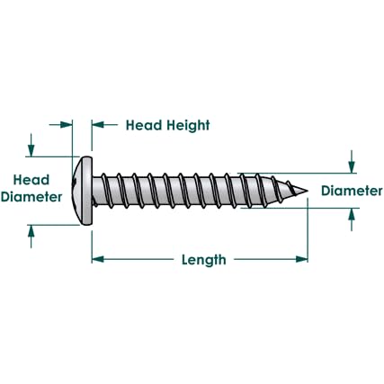BCP Fasteners (1000 Pack) #6 x 1/2" Zinc Phillips Pan Head Wood Screws (BCP386)