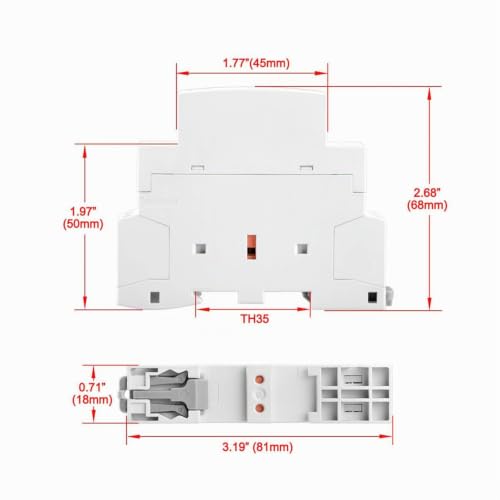 AC Contactor, 2-Pole, 25A, AC 220V/240V, 50/60Hz, DIN Rail 35mm (OCT25 2NO) OCT25 2NO