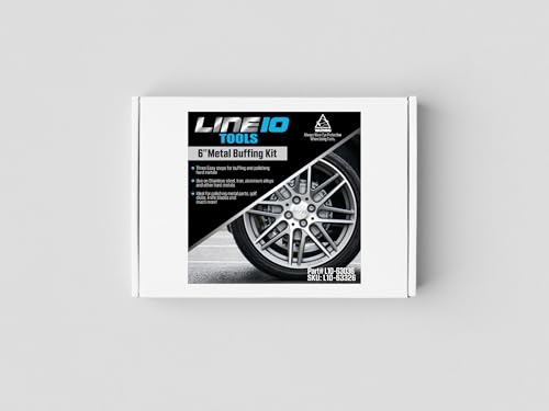 LINE10 Tools 6-Inch Buffing Polishing Wheel Kit for Bench Grinder and Drill, 3-Step Metal Buff Compound, Aluminum, Chrome, Stainless Steel Buffer Drill Adapter Auto Rim Trim Golf Club Restoration