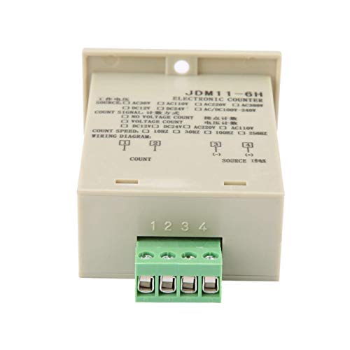 Tyenaza Electronic Counter, JDM11-6H 6-Digit Display Electronic Counter for Signal Input Counting AC220V/DC36V/DC 24V/DC 12V DC24V