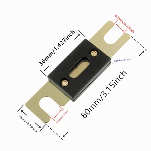 BOJACK 2pcs 200A ANL Fuse Holder and 2pcs 200Amp 32VDC ANL Fuses for Audio and Video Systems