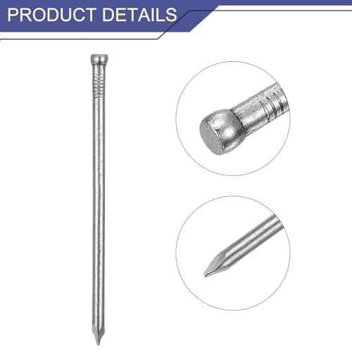 uxcell Finishing Nails 80pcs 100mm 4 Inch Hand-Drive Hardware Carbon Steel Nail Lost Head Nail