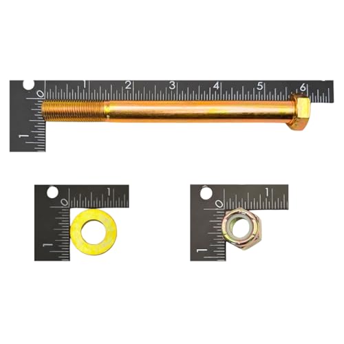 1/2"-20 x 5-1/2" Grade 8 Bolts (4-Pack) – Heavy-Duty Hex Bolts with Flat Washers & Nylon Lock Nuts – High-Strength SAE J429 Anti-Vibration 5.5" UNF Fine Thread