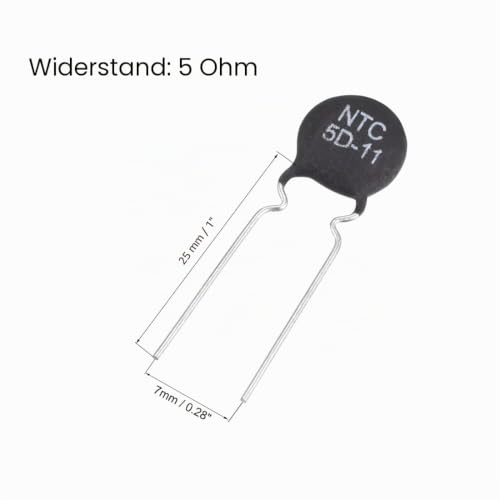 sourcing map NTC Thermistor Resistors Inrush Current Limiter Pack of 20 | 5D-11 4A 5 Ohm, de