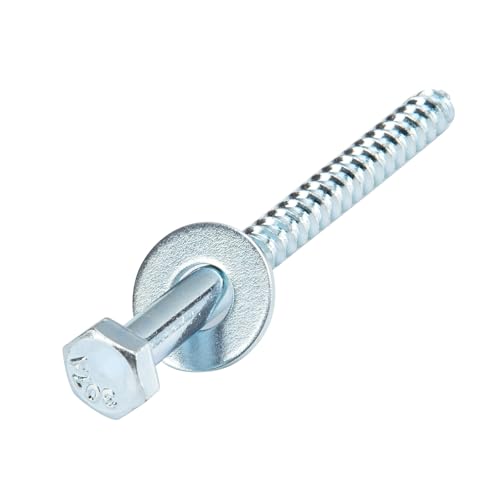 5/16" x 3" Lag Bolts (50 Pcs) 5/16 inch Lag Screws for Wood, Heavy Duty Hex Head with Washers, Zinc Plated 5/16" x 3" (50 PCS)