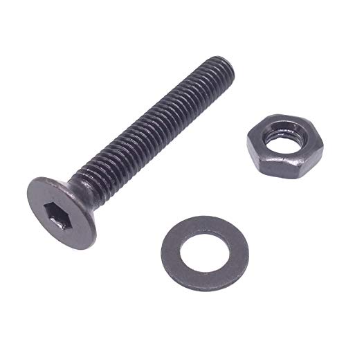 Yodaoke 100pcs M6-1.0 x 45mm Flat Head Socket Cap Screws, Alloy Steel Grade 10.9, DIN 7991, Allen Socket Drive, with Nuts and Washers