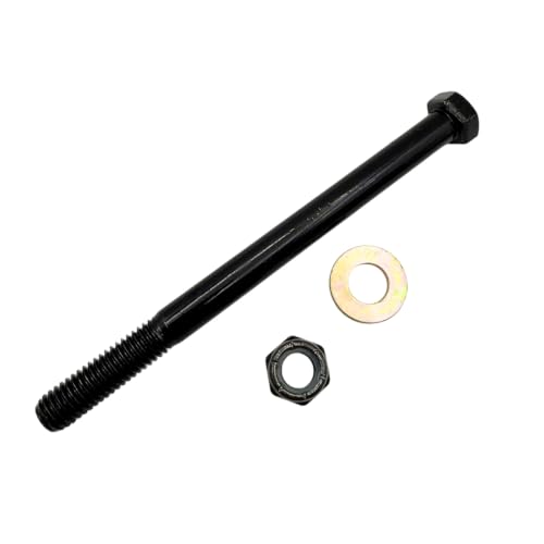 1/2"-13 x 6-1/2" Grade 8 Hex Bolts (4-Pack) with Washers and Nuts SAE J429 High-Strength Coarse Thread Fasteners for OEM, MRO & Industrial Applications | 6.5" Plain Black Finish Bolts, Washers, Nuts 4