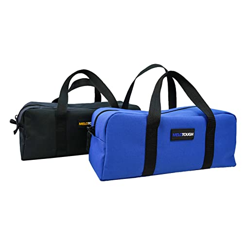 MELOTOUGH Utility Tool Tote bag Combo Kit-Includes 2 Medium Tool Organizer Bags + Utility Canvas Zipper Tool Bag Fastener Bag Heavy Duty Mesh Window, Hanging Grommets