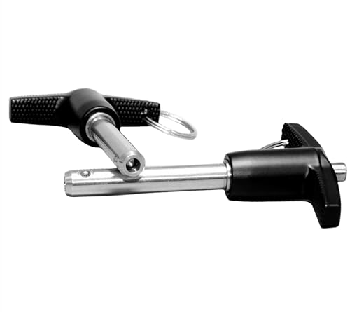 Stainless Steel T - Handle Quick Release Ball Locking Pin with with Lanyard Cable, 1/2" Pin Diameter and 2-1/4" Usage Length (1PC) 1PC