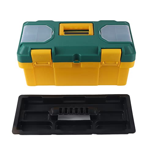 Electrician Hardware Tool Box, Hardware Tool Storage Box Car Portable Storage with Removable Tray Grip Handle Small Parts Case PP, Toolboxes (17in) 17in