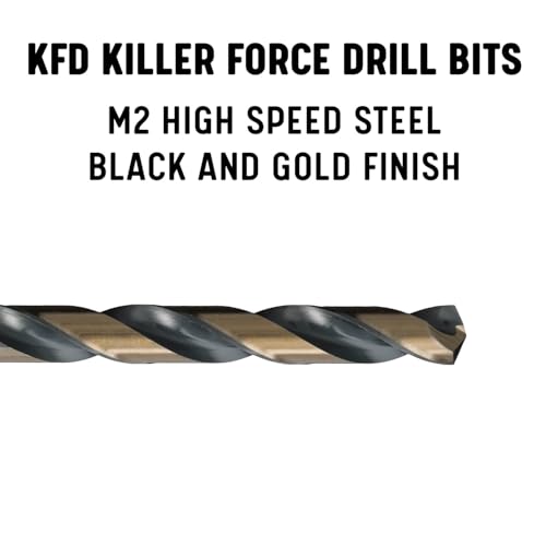 Drill America - KFD15J-SET 15 Piece Heavy Duty High Speed Steel Drill Bit Set with Black and Gold Finish, KFD Series