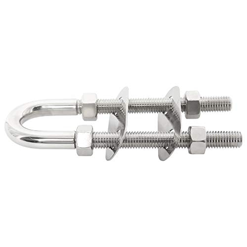 NovelBee 2 Pack 5/8" Stainless Stern Bow Eye Tie Down U Bolt,Length 8"