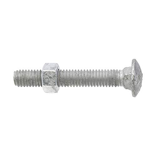 3/8 x 2 1/2" Long Carriage Bolts with Nuts, Galvanized Steel (Pack of 25)
