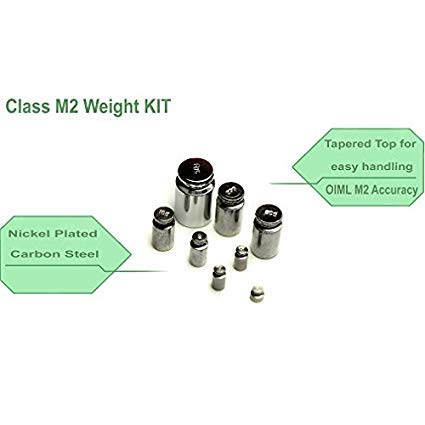 American Weigh Scales Class M2 14-Piece Small Calibration Weigh Kit Carbon Steel with Chrome FinishRed