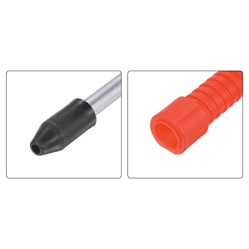 sourcing map Air Blow Gun Stainless Steel High Pressure Dust Blower Gun with 4 Inch Long Angled Nozzle 125mm Handle for Cleaning Car Computer Dust, Red