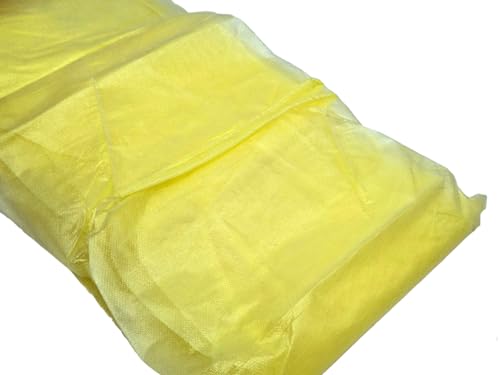 Tiga-Med disposable protective gown, fully PE-coated – Yellow non-woven gown 139 × 139 cm with reinforced cuffs – Liquid barrier for care, hygiene and cleaning 10