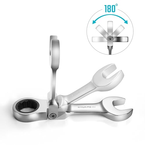 DURATECH Stubby Flex-head Ratcheting Wrench Set, Metric, 12-piece