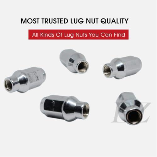 20 ET Conical Bulge Long Lug Nuts 1/2"-20 with Center Washers 0.33" Shank 0.62" Dia 1.75" Length 1/2" Chrome 20