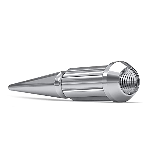 White Knight 3806XL-25AM Chrome M12x1.25 1-Pc Spline Spike Lug Nut Set with Extra Spline Spike, 25 Pack