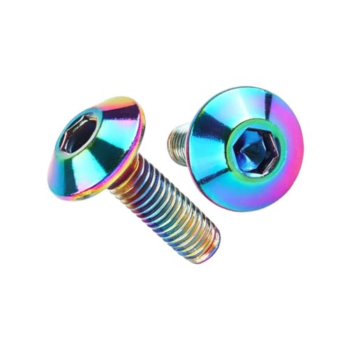 M5 M6x12 16 20mm Titanium Finish Bolt Allen Stainless Steel for Bicycle Motorcycle Modifications Screw 4Pcs (Ranibow, M5X12mm) Ranibow