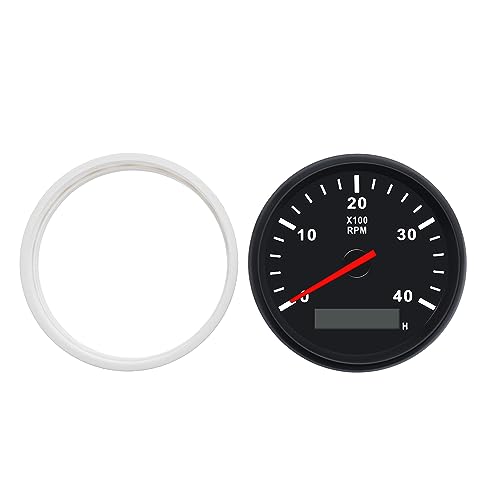 Geloo 85 mm Boat Tachometer Gauge 4000RPM Speedometer Meter Waterproof | For car truck boat diesel engine 0-4000 RPM marine RPM speedometer outboard motor 9-32V
