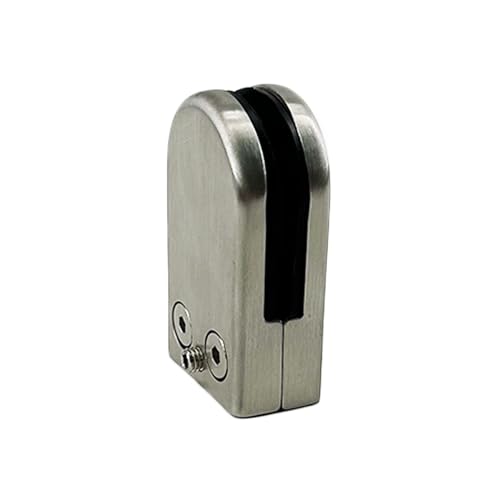 304 Stainless Steel Flat Back Glass Clamps 1/4 to 5/16 In 24-Pack