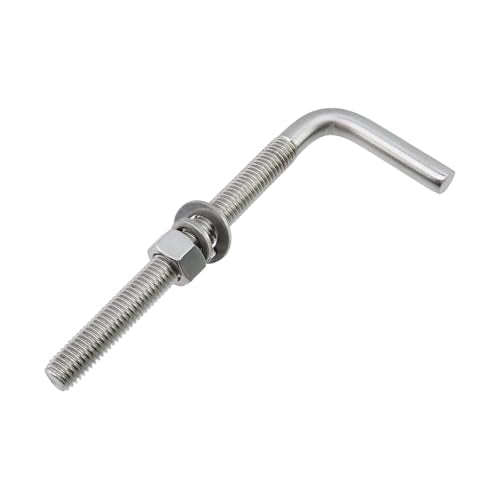 10pcs L Shape Anchors Bolts, 1/2 x 6 Inches, Stainless Steel M12×152mm
