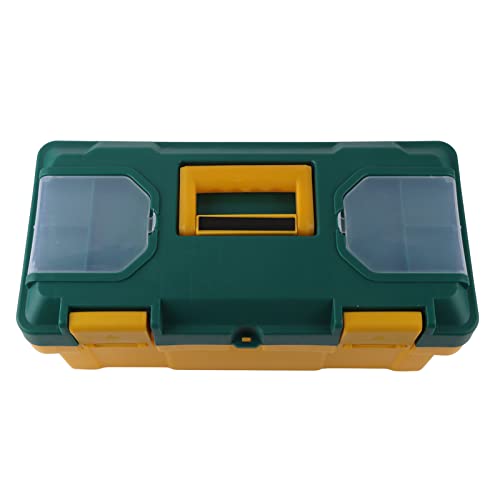 Electrician Hardware Tool Box, Hardware Tool Storage Box Car Portable Storage with Removable Tray Grip Handle Small Parts Case PP, Toolboxes (17in) 17in