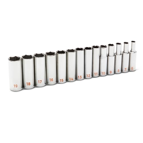GEARWRENCH HIVIZ 14 Piece Deep Socket Set - 3/8in Drive | Metric | 6 Point | 80554H