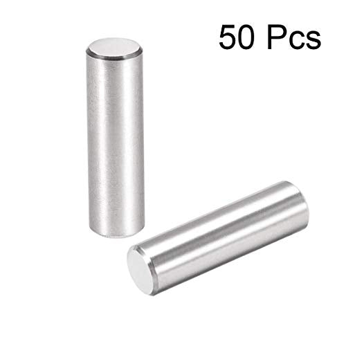 uxcell 50Pcs 6mm X 20mm Dowel Pin 304 Stainless Steel Cylindrical Shelf Support Pin Fasten Elements Silver Tone