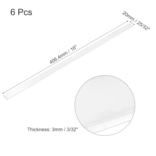 MECCANIXITY 6 Pcs Square Aluminum Flat Bar, 3/32" (3mm) Thick x 25/32" (20mm) Width x 16" (406.4mm) Long 6061 Aluminum Flat Plate Solid New Mill Stock Silver for Industrial Building 3/32"x 25/32"x 16"