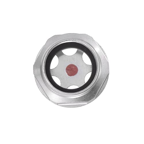 sourcing map Air Compressor Oil Level Gauge Sight Glass M30x1.5mm Male Threaded Aluminum Liquid Indicator Sight Window