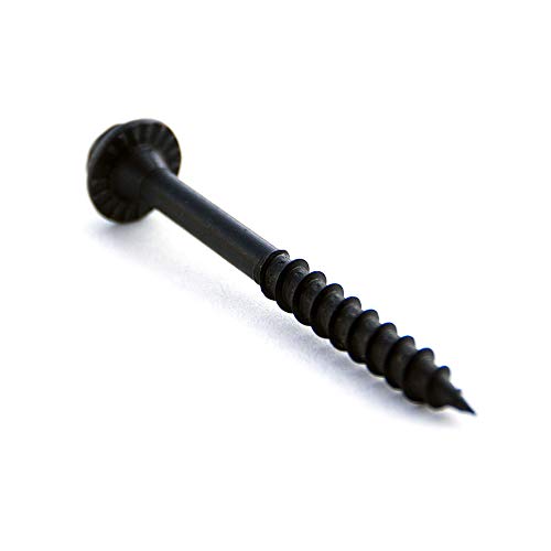OZCO 56621 1-1/2-inch Hex Cap Nut, (10 per Pack), Black & 56626 1/4-inch by 2-3/4-inch OWT Timber Screws, (25 per Pack) Cap Nut + Timber Screws