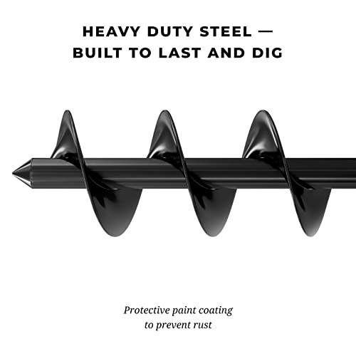 K-Brands Auger Drill Bit for Planting Bundle – 2 x 32 Inch & 3 x 12 Inch Set - Garden Spiral Hole Drill and Bulb Planter Tool - Bedding Plants, Umbrella Holes - 3/8 Inch Hex Drive Drill