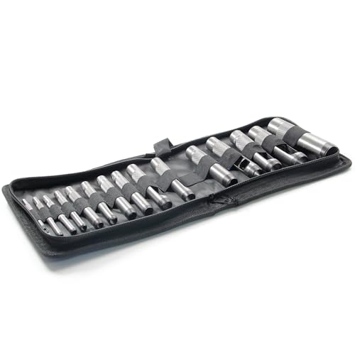 Round Steel Hollow Punch Set 15Pcs 3-25mm Leather Craft Tool