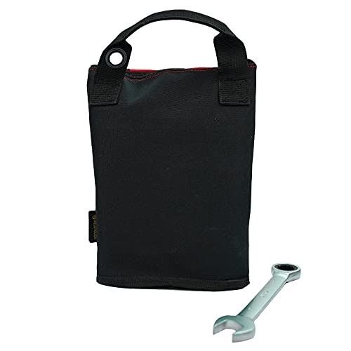 MELOTOUGH Tool Bag Organizer Wide Mouth Tote Tool Bag(14 inch) + Fastener Bag Utility Canvas Zipper Tool Bag Heavy Duty Mesh Window