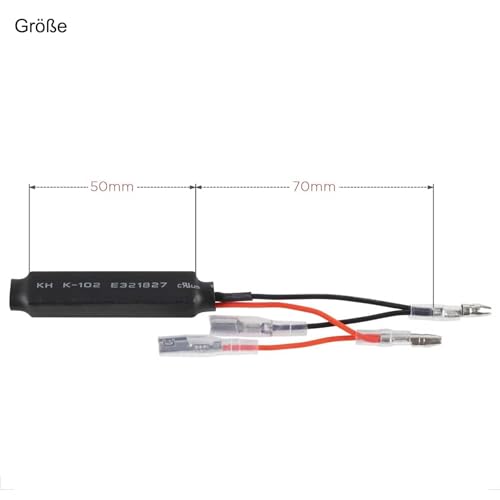 Evermotor Universal E-MARK E-Approved Motorcycle Look and Beautiful Bright LED Running Light Sequential Running Effect Indicator Waterproof Pack of 2 Quad Scooter Chopper Cruiser ATV Moped, m | Motorcycle Turn Signal Resistor with Cables, Against Flash...