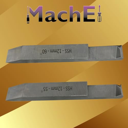 MachEl Double End Internal External Threading HSS Tool Set for Lathe Machine ((12 x 12 MM SHANK)) (12 x 12 MM SHANK)