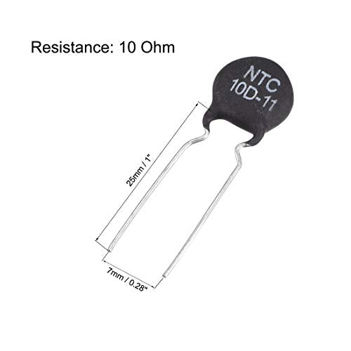 sourcing map NTC Thermistor Resistors Inrush Current Limiter Pack of 40 | 10D-11 3A 10 Ohm, de