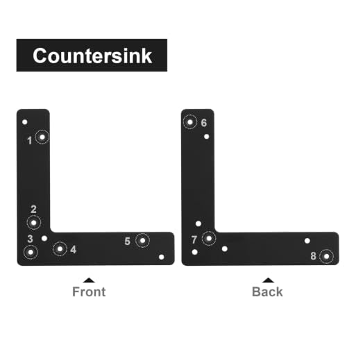 GBGS 10 Pcs 6" Flat L Corner Brace,Black Mending Plate 6"×6"