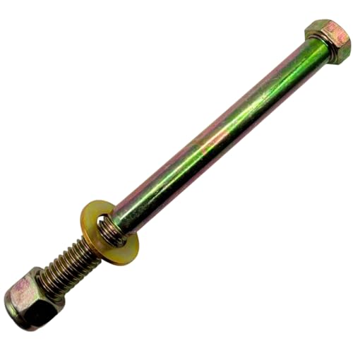 7/16"-14 x 5 Grade 8 Bolts (10-Pack) – Heavy-Duty Hex Bolts Includes Flat Washers & Nylon Lock Nuts – High-Strength SAE J429 Anti-Vibration 5.0" Coarse Thread Bolts 10 Bolts, Washers, Nuts
