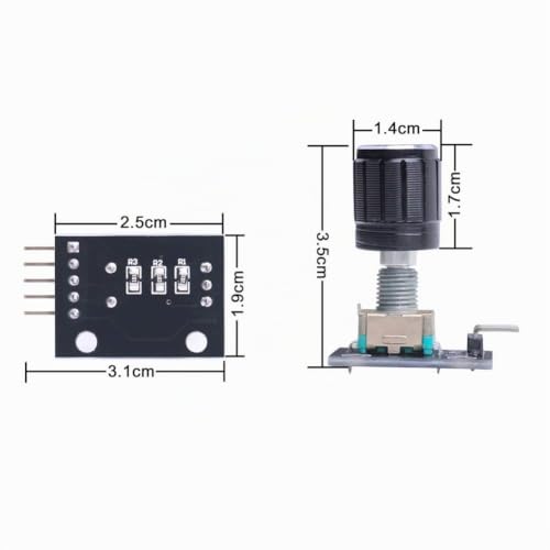 Rotary Encoder Module KY-040 360 Degree Rotary Encoder, Rotary Angle Encoder, with Push Button (Pack of 5)